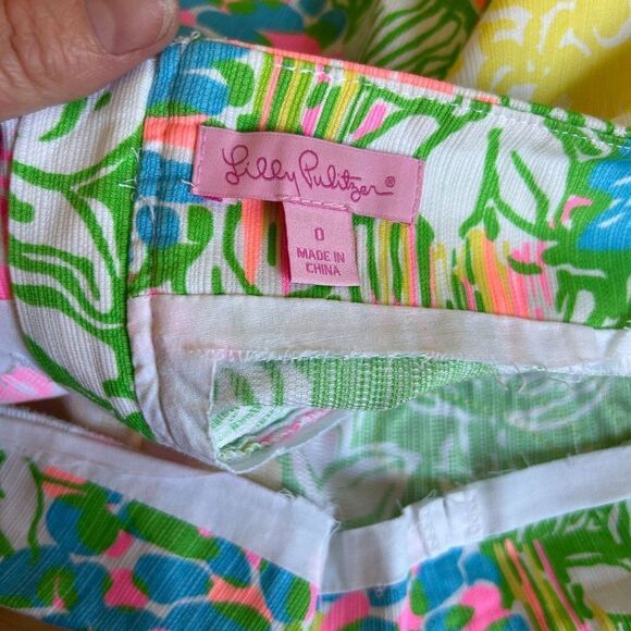 Lilly Pulitzer Size 0 Mini Skirt Zip Back Liner Removed Jasmine Skort - No Skort - Picture 12 of 15